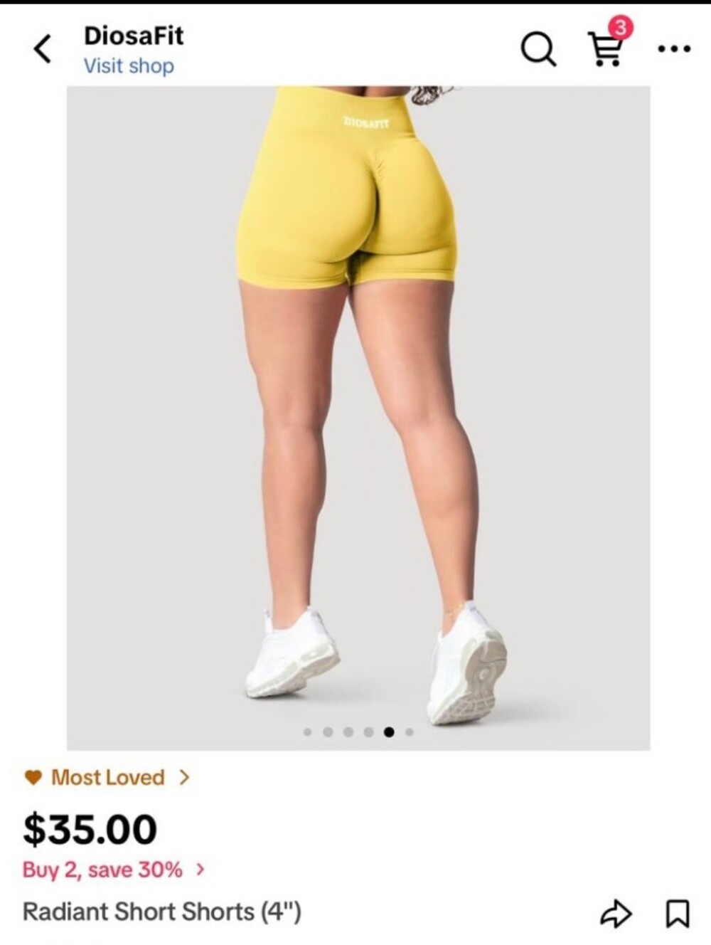 DiosaFit Radiant High-Waist Yellow Women’s Shorts